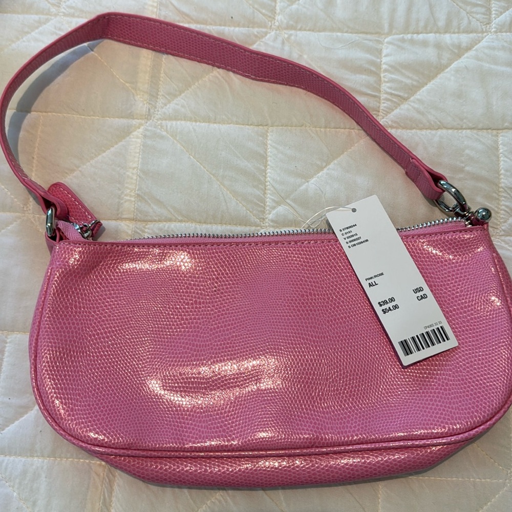 Pink faux leather clutch purse handbag Urban Outfitters NWT